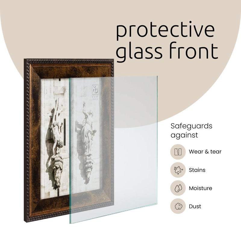 Kiera Grace Sydney Picture Frame, 8" x 10" Large Plastic Picture Frame with Easel for Tabletop Placement and Wall Hanging, Holds a 5" x 7" Photo, Antique Bronze - Image 5